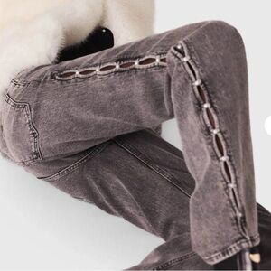 MAJE Beaded wide-leg jeans